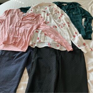 Loft old navy Chic Blouse and Cardigan Set